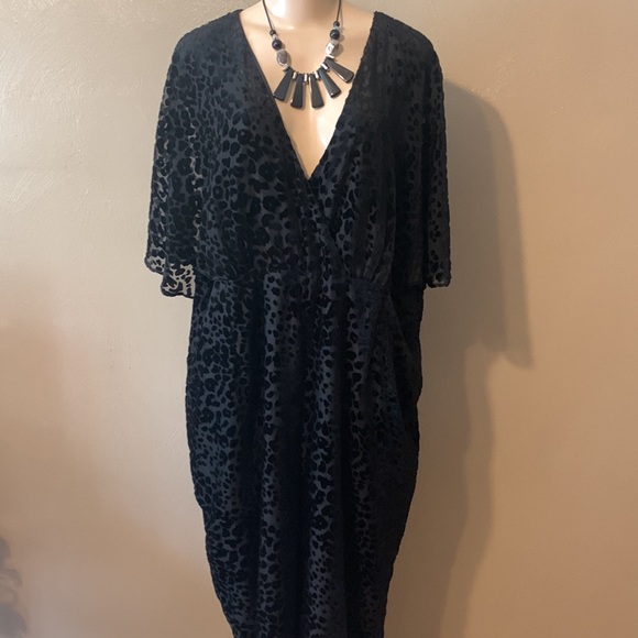 Anthropologie Greylin 1X velvet velour jumpsuit pockets butterfly sleeves - Picture 2 of 11